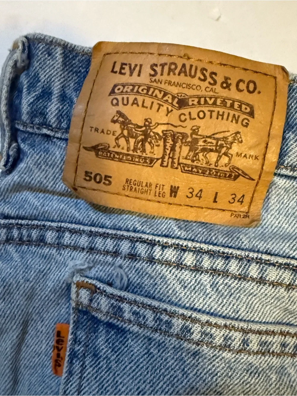 Vintage Levi's 505’s Men's Light Blue Straight Leg Denim Jeans